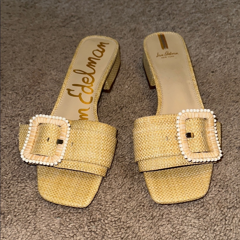 Nordstrom Yellow Mules with Decorative Buckle